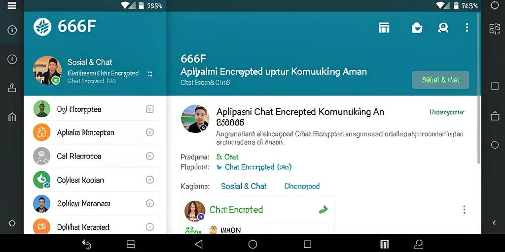 Antarmuka aplikasi Chat Encrypted 666F yang modern dan sederhana.