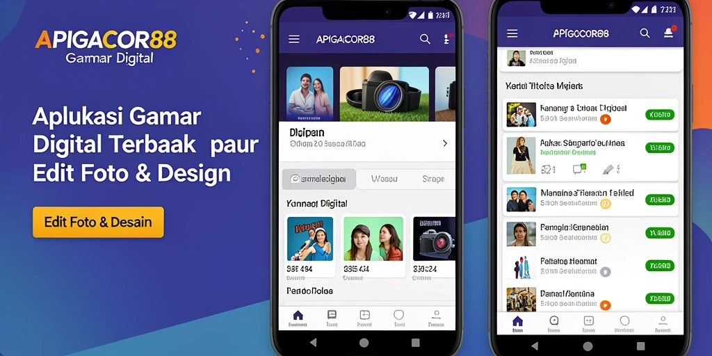 Tampilan antarmuka pengguna yang intuitif dari APIGACOR88 untuk aplikasi Gambar Digital.