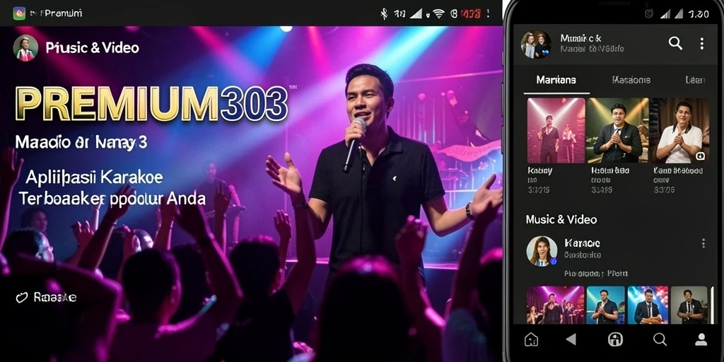Tampilan antarmuka PREMIUM303 dengan fitur karaoke yang menarik.