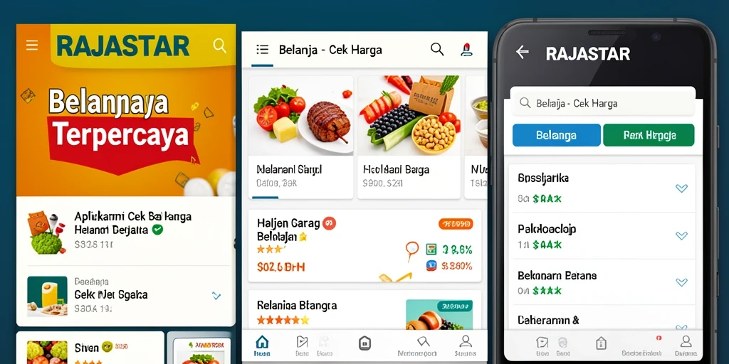 Antarmuka RAJASTAR menampilkan perbandingan harga yang jelas dan informatif.