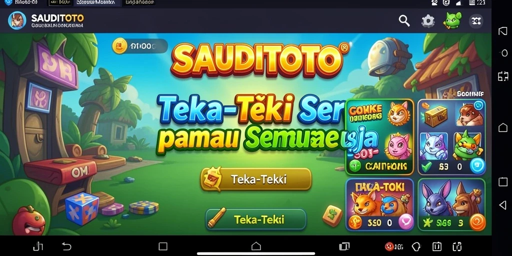 Tampilan antarmuka game Teka-Teki SAUDITOTO yang menarik.