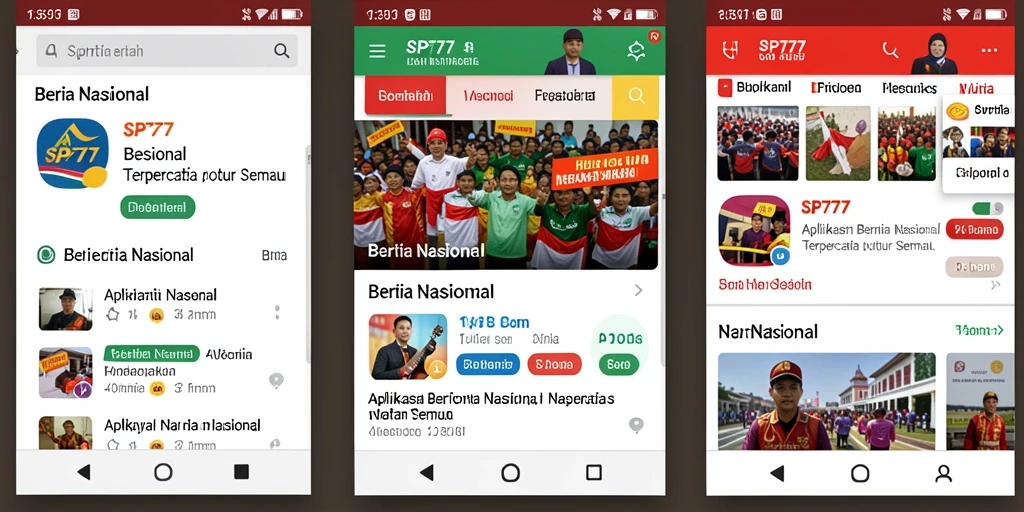 Tampilan antarmuka aplikasi SP777 yang sederhana dan informatif.