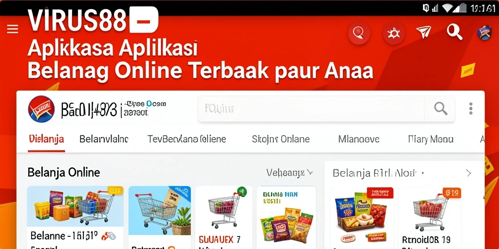 Antarmuka VIRUS88 yang intuitif dan memudahkan navigasi belanja online.